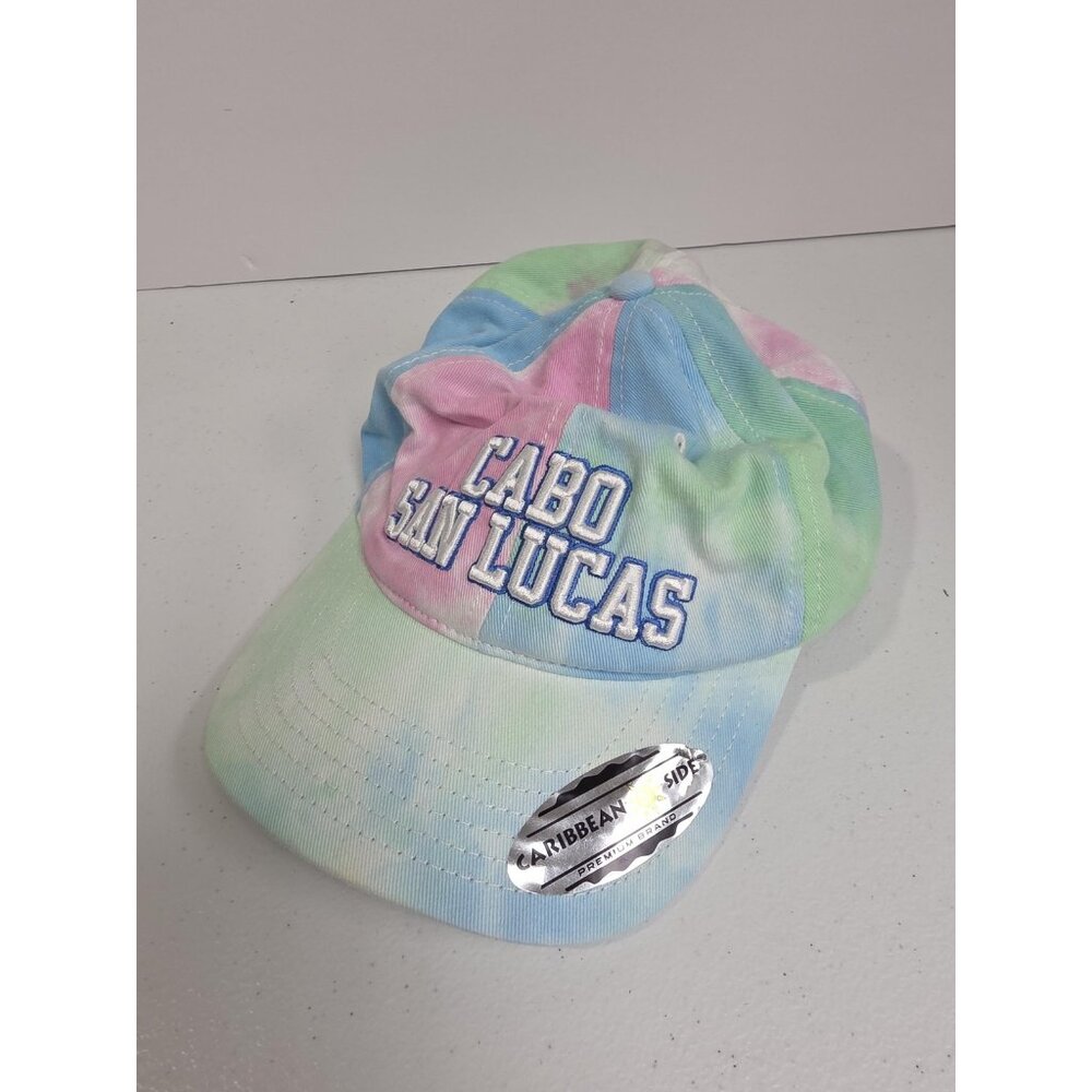 Cabo San Lucas Hat Cap Strap Back Tie Dye Pastel Caribbean Side Embroidered Mens